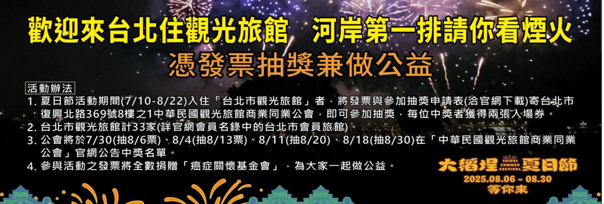 大稻埕夏日節憑發票抽獎兼做公益